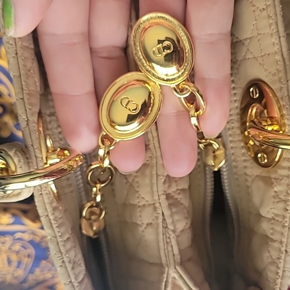 Christian Dior Beige NYLON Lady Cannage with Charm. - Picture 7 of 10